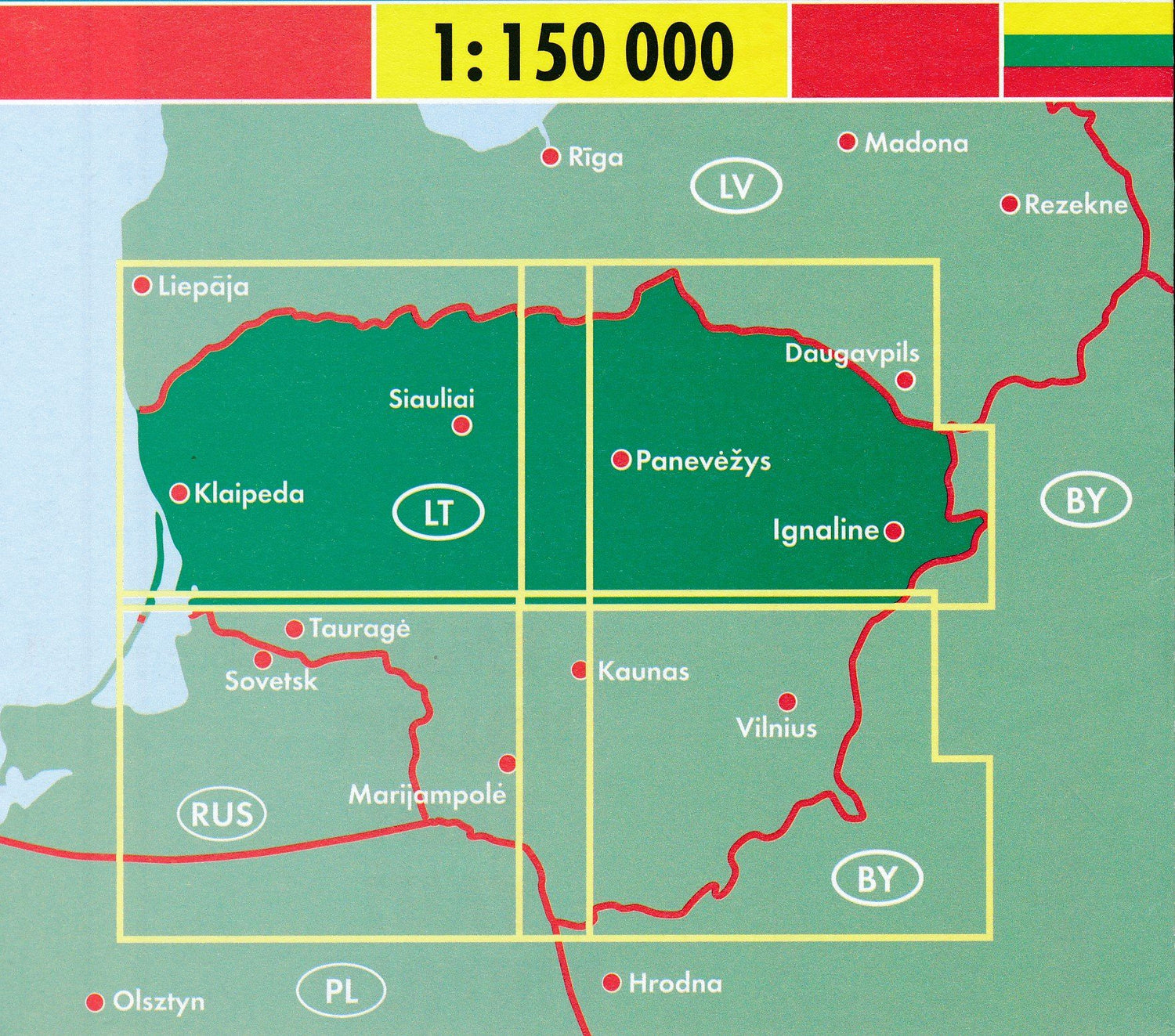 Cartes routières & cyclistes- Lituanie Nord & Sud | Freytag & Berndt carte cycliste Freytag & Berndt