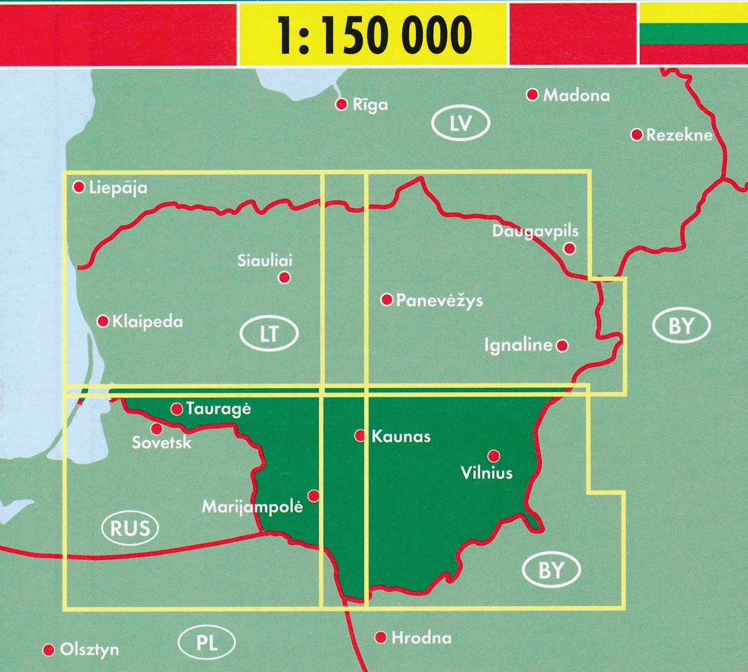 Cartes routières & cyclistes- Lituanie Nord & Sud | Freytag & Berndt carte cycliste Freytag & Berndt