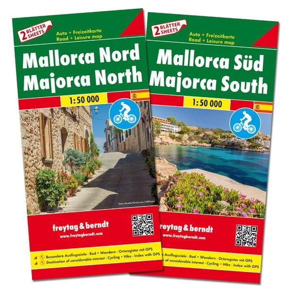 Cartes routières & cyclistes - Majorque Nord & Sud (îles Baléares) | Freytag & Berndt carte cycliste Freytag & Berndt