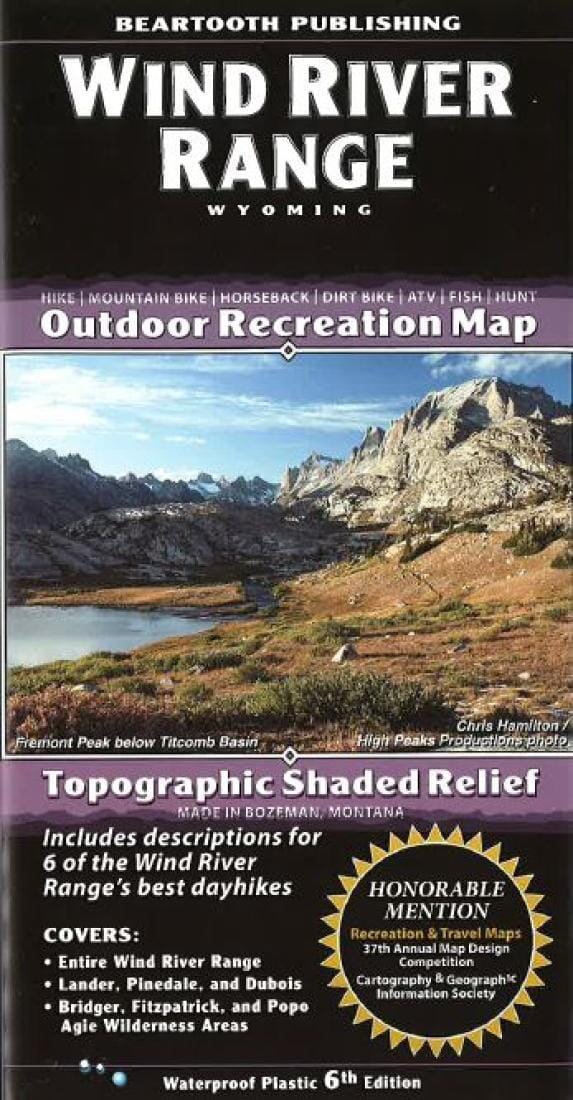 Chaîne de montagnes Wind River - Wyoming | Beartooth Publishing carte routière Beartooth Publishing Default Title