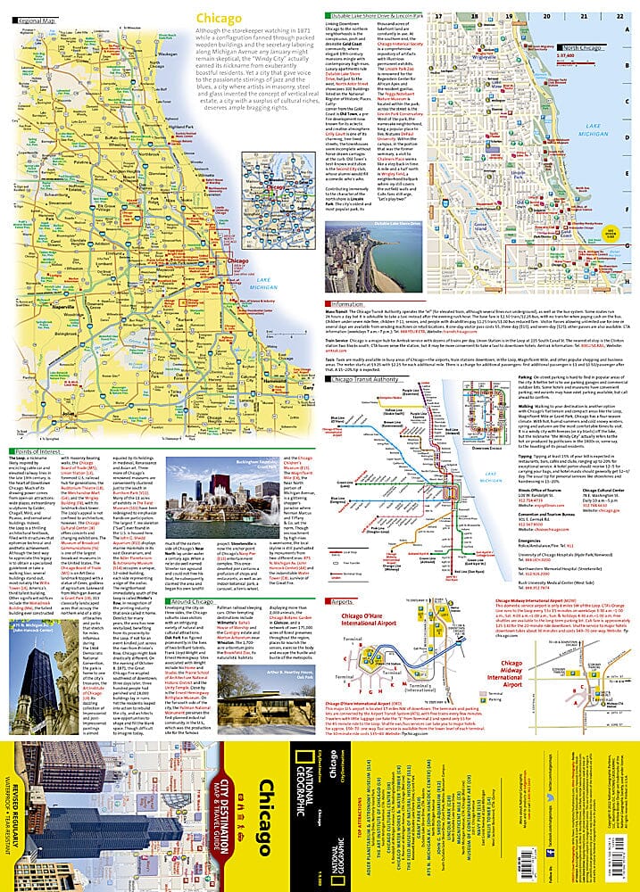 Chicago - Carte de destination et guide de voyage de la ville de l'Illinois | National Geographic Maps carte pliée National Geographic 