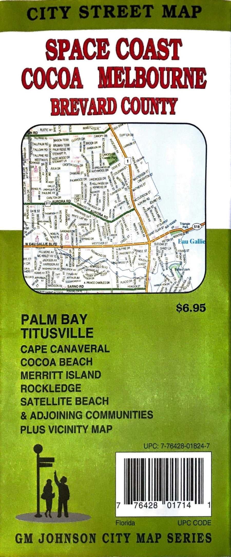 Cocoa, Melbourne and Brevard County, Florida | GM Johnson carte pliée 