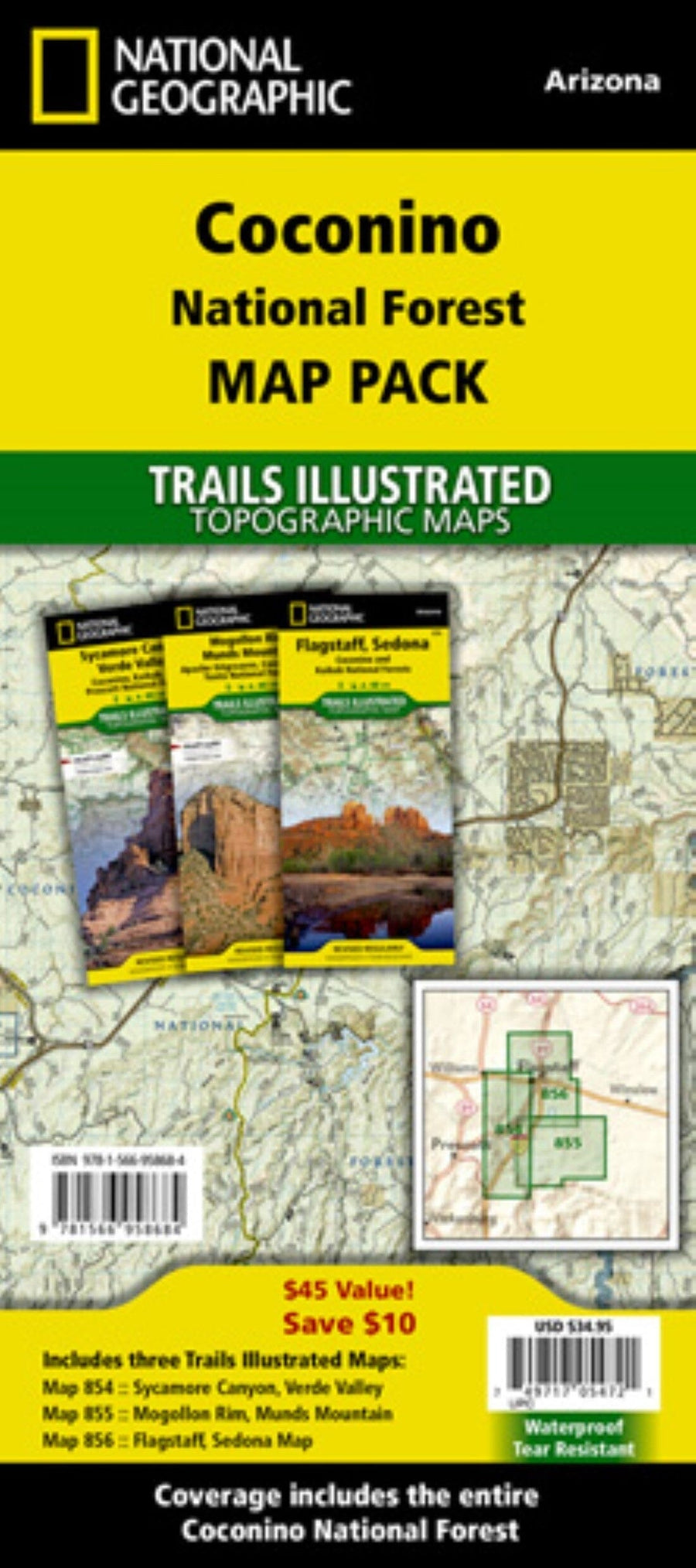Coconino National Forest [Map Pack Bundle] | National Geographic carte pliée 