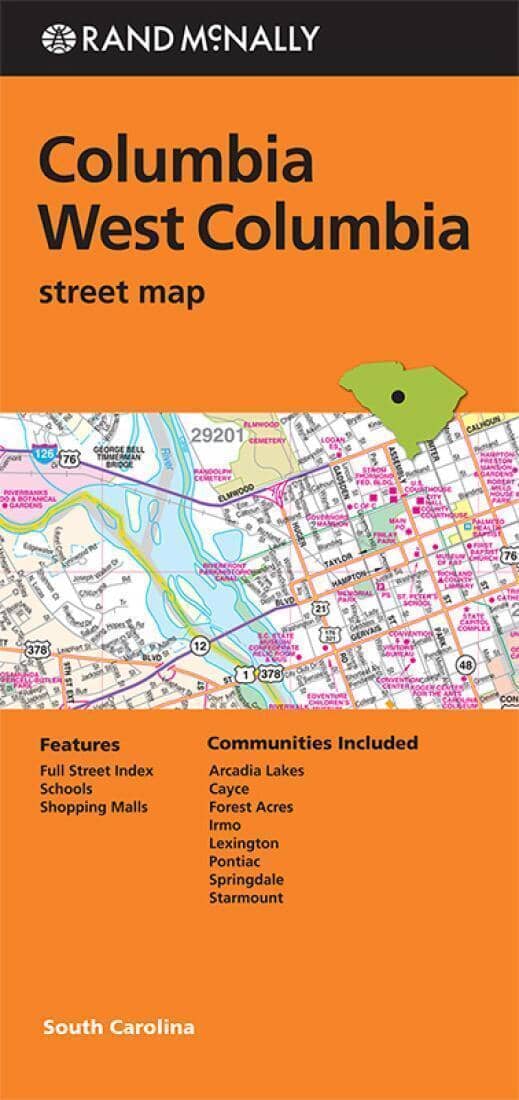 Columbia et West Columbia, Caroline du Sud | Rand McNally plan de ville Rand McNally