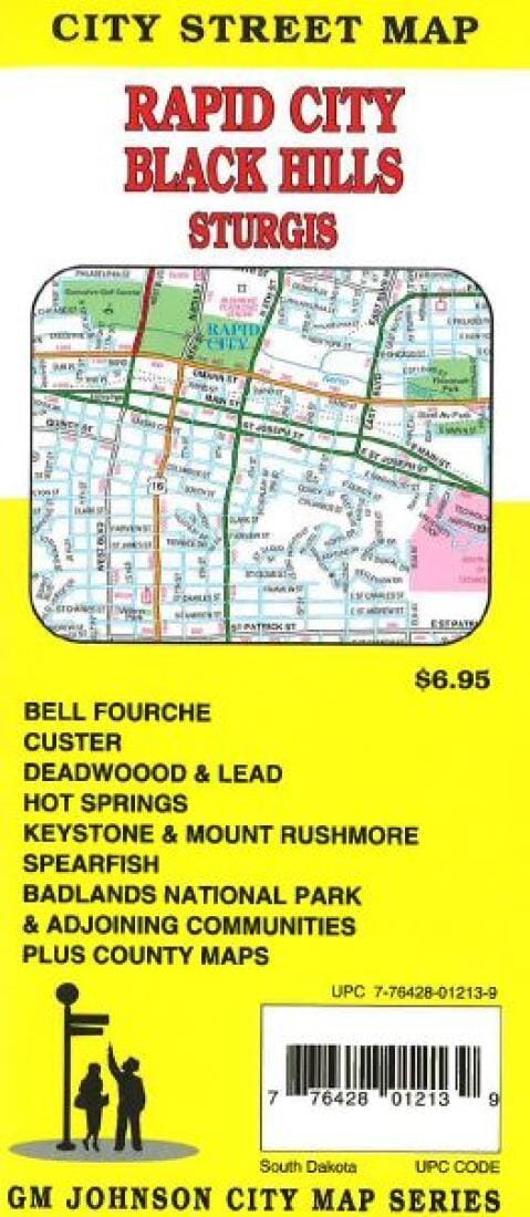 Dakota du Sud : Rapid City, Black Hills, Sturgis, Spearfish | GM Johnson carte routière GM Johnson Default Title