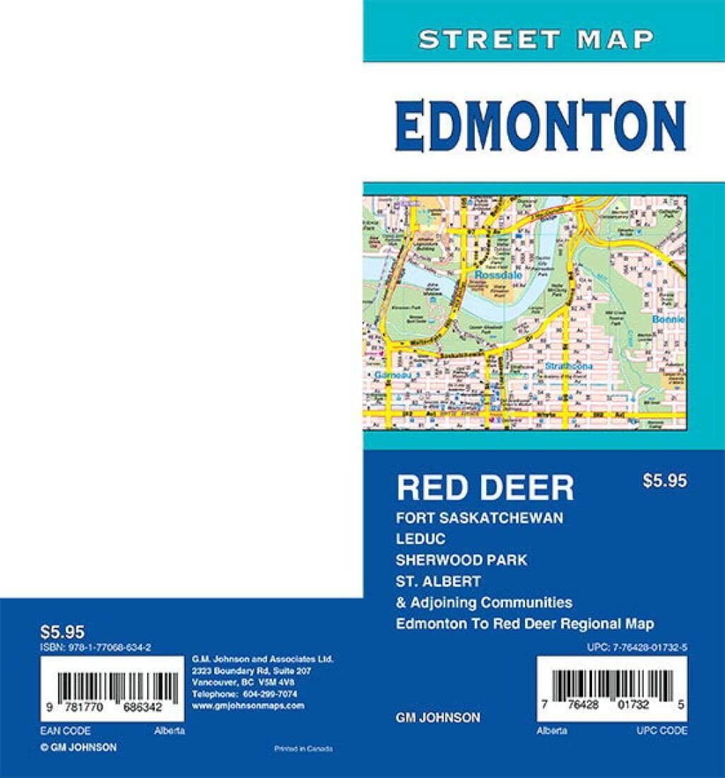Edmonton / St. Albert / Sherwood Park / Red Deer - Carte des rues de l'Alberta | GM Johnson plan de ville GM Johnson Default Title
