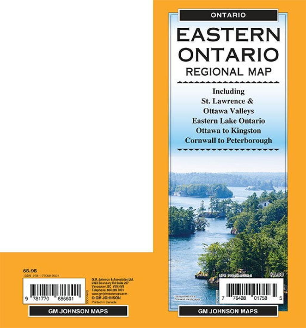 Est de l'Ontario - Carte régionale de l'Ontario | GM Johnson carte routière GM Johnson Default Title