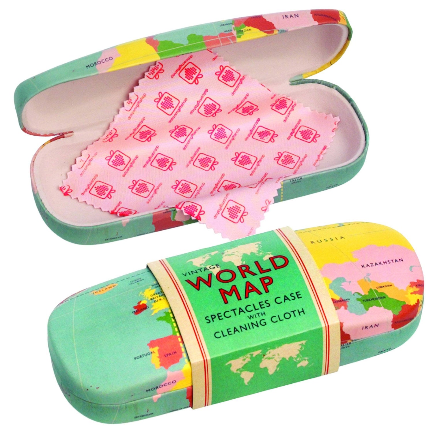 Étui à lunettes rigide - décor "world map" | Rex International accessoire Rex International