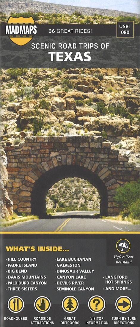 Scenic Road Trips of Texas | MAD Maps carte pliée 