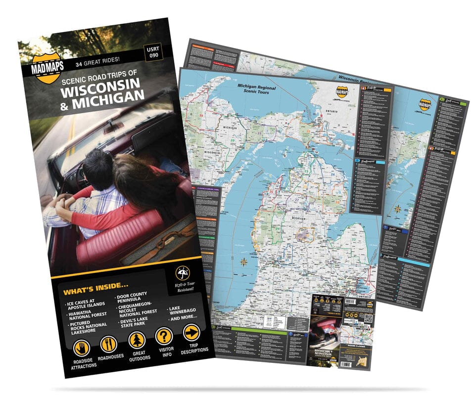 Excursions routières panoramiques dans le Wisconsin et le Michigan | MAD Maps carte routière MAD Maps