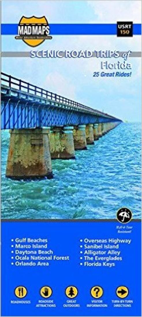 Scenic road trips of Florida | MAD Maps carte pliée 