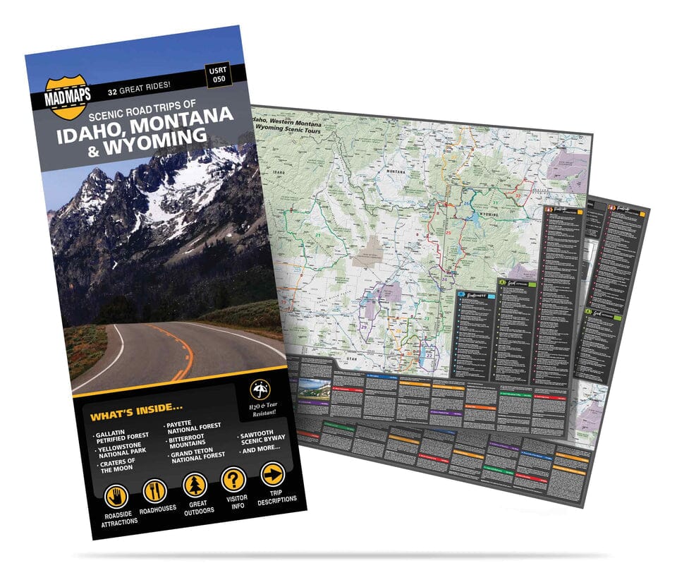 Excursions routières panoramiques en Idaho, Montana et Wyoming | MAD Maps carte routière MAD Maps
