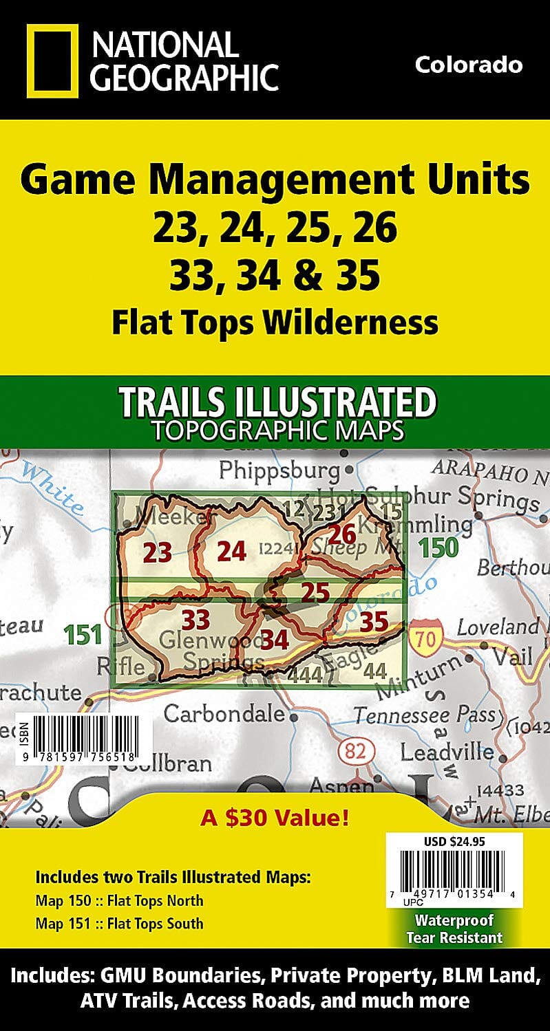 Flat Tops Wilderness GMU (lot de cartes) | National Geographic carte de randonnée National Geographic