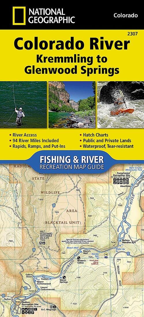 Fleuve Colorado : Kremmling à Glenwood Springs | National Geographic carte routière National Geographic