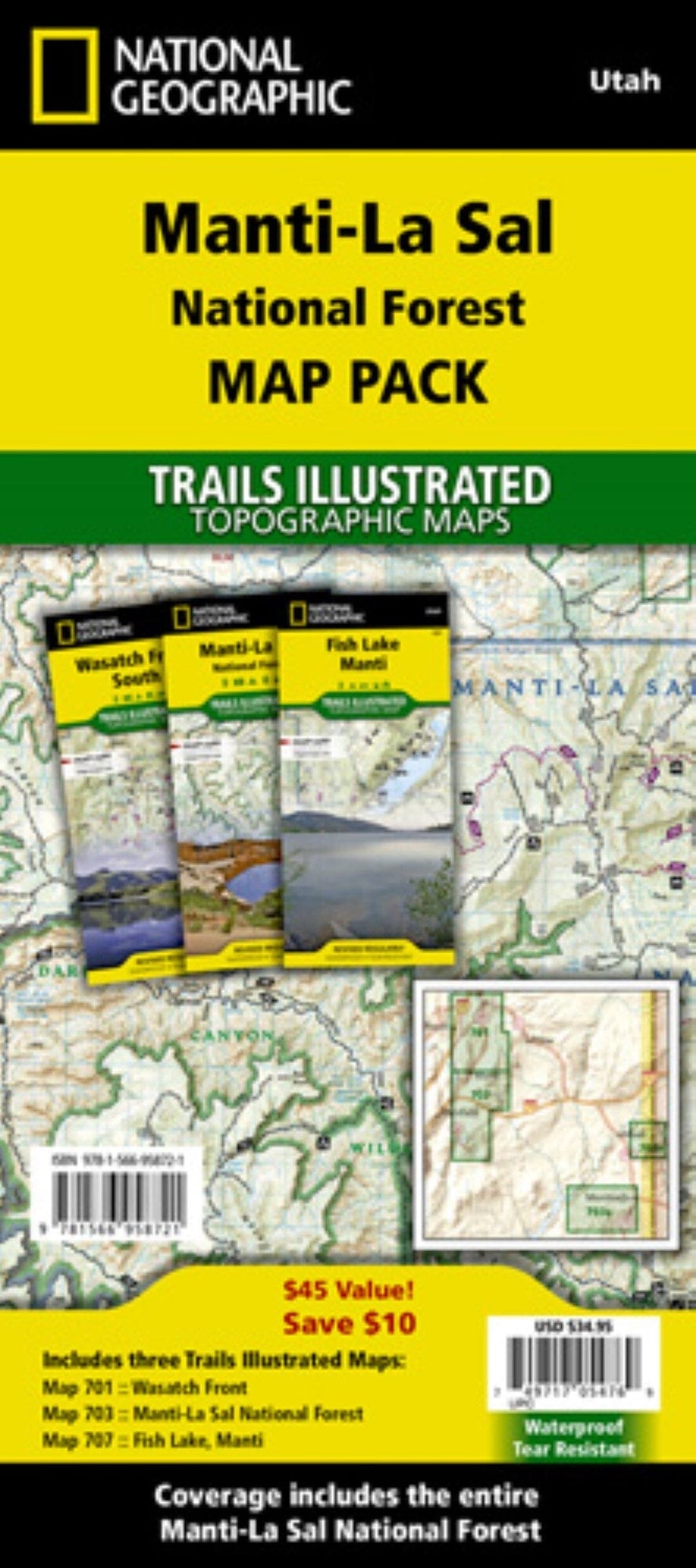 Manti-La Sal National Forest [Map Pack Bundle] | National Geographic carte pliée 