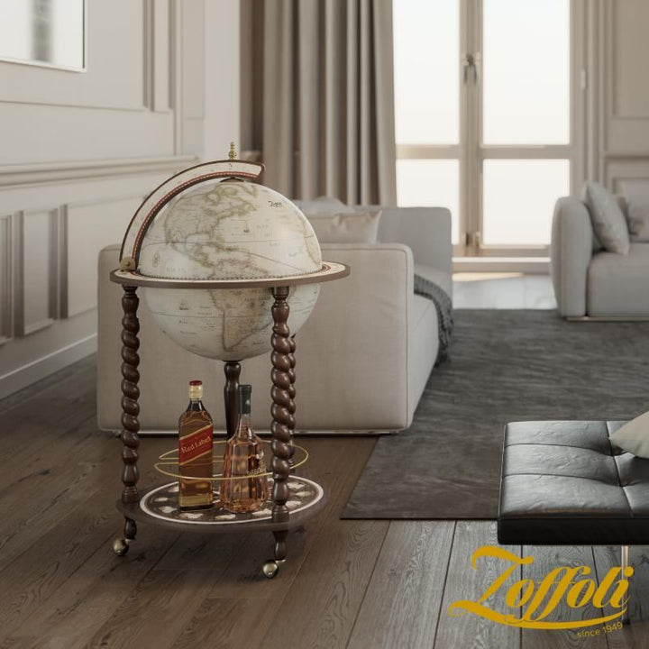 Globe-Bar "Explora" - couleur blanc vieilli - Diamètre 40 cm | Zoffoli globe Zoffoli 
