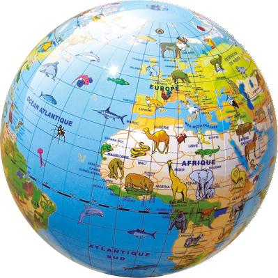 Globe gonflable de 30 cm - Animaux du monde (3 ans et +) | Calytoys globe Calytoys 