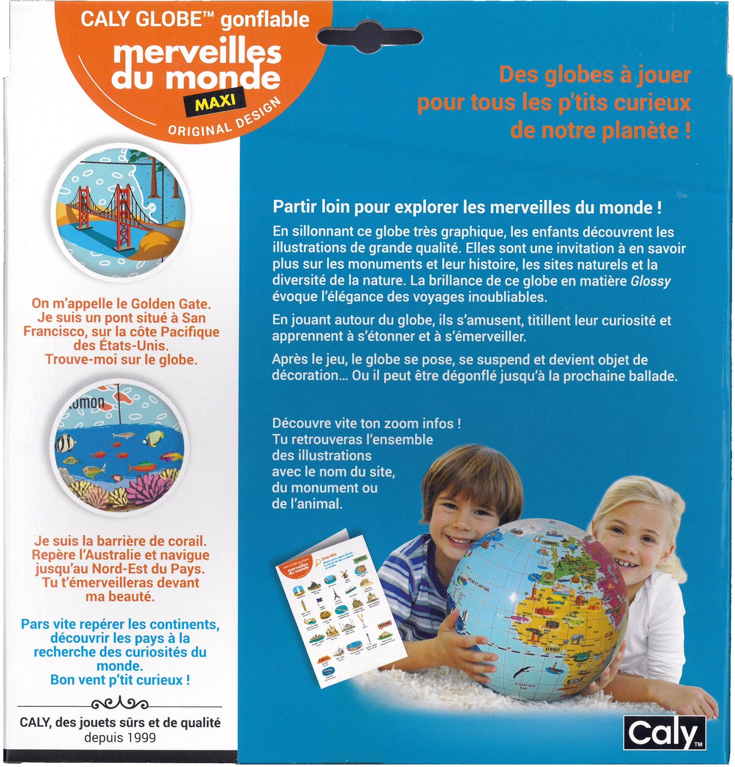 Globe gonflable de 42 cm - Merveilles du monde (pour enfants) | Calytoys globe Calytoys 