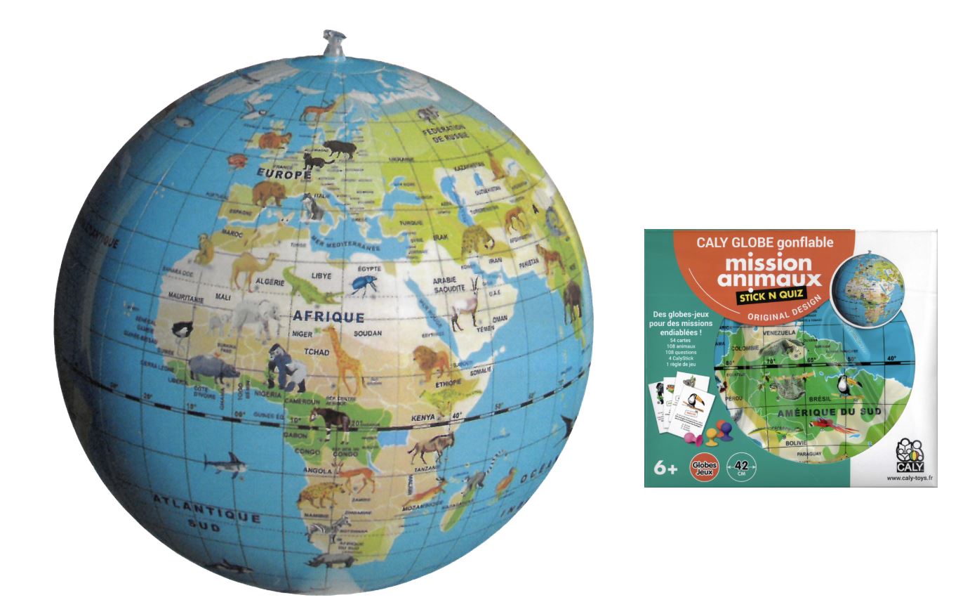 Globe gonflable de 42 cm - Mission Animaux (6 ans et +) | Calytoys globe Calytoys 