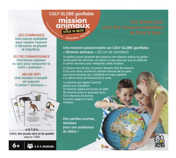 Globe gonflable de 42 cm - Mission Animaux (6 ans et +) | Calytoys globe Calytoys 