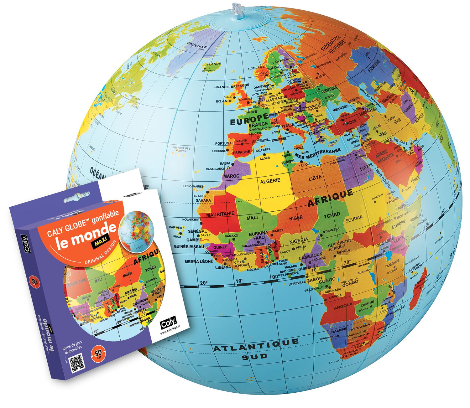 Globe gonflable de 50 cm - Monde politique (5 ans et +) | Calytoys globe Calytoys 