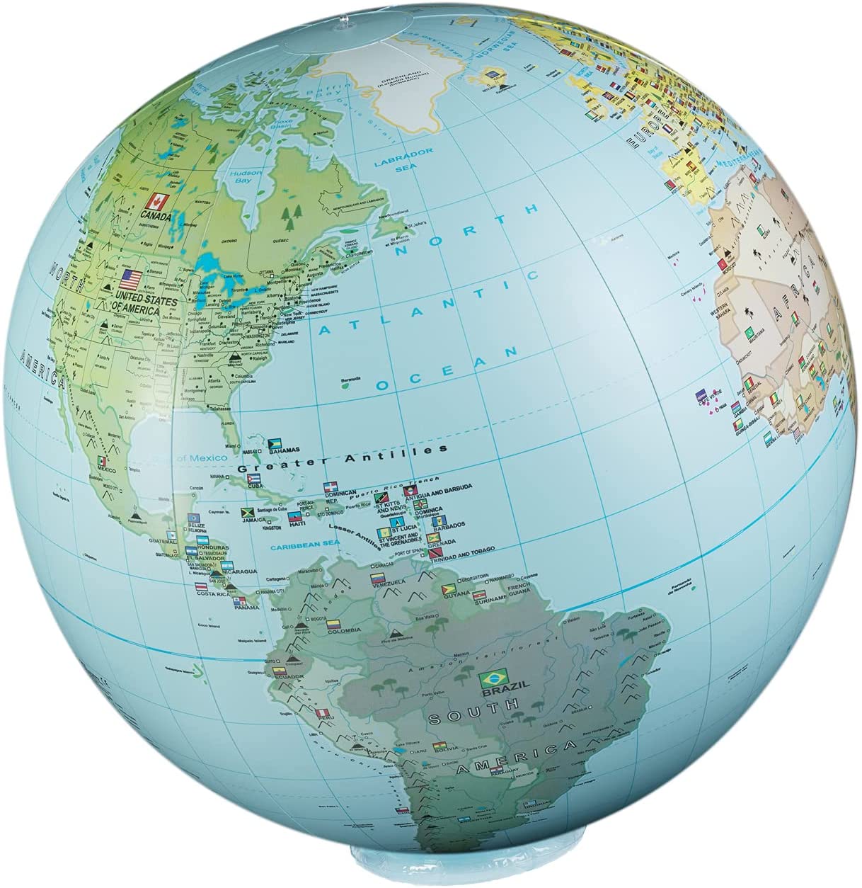 Globe gonflable XXL de 85 cm - Monde politique, en anglais (6 ans et +) | Calytoys globe Calytoys 