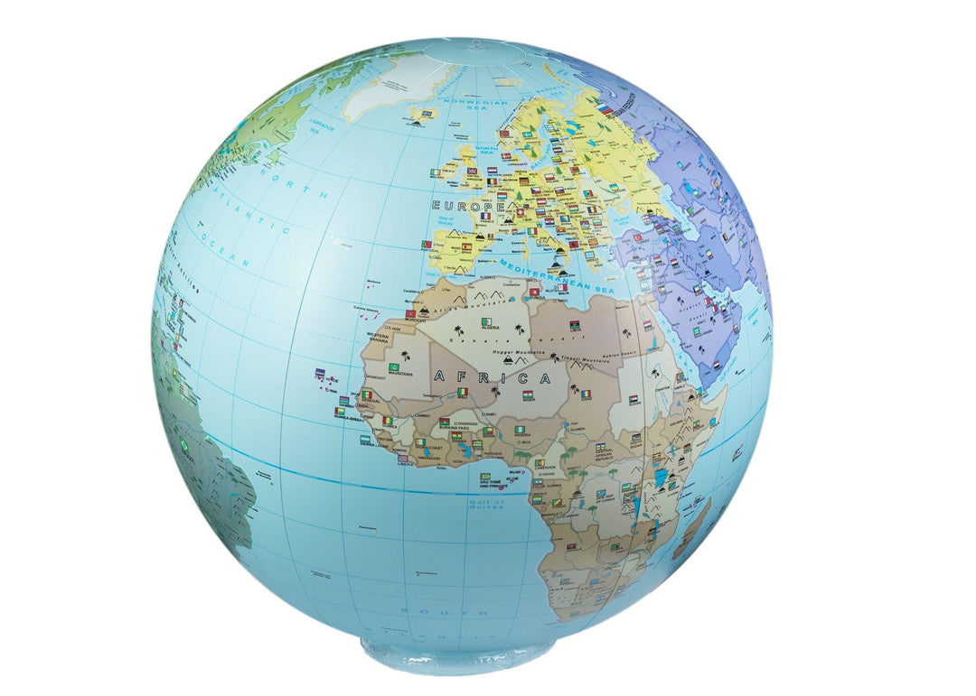 Globe gonflable XXL de 85 cm - Monde politique, en anglais (6 ans et +) | Calytoys globe Calytoys 