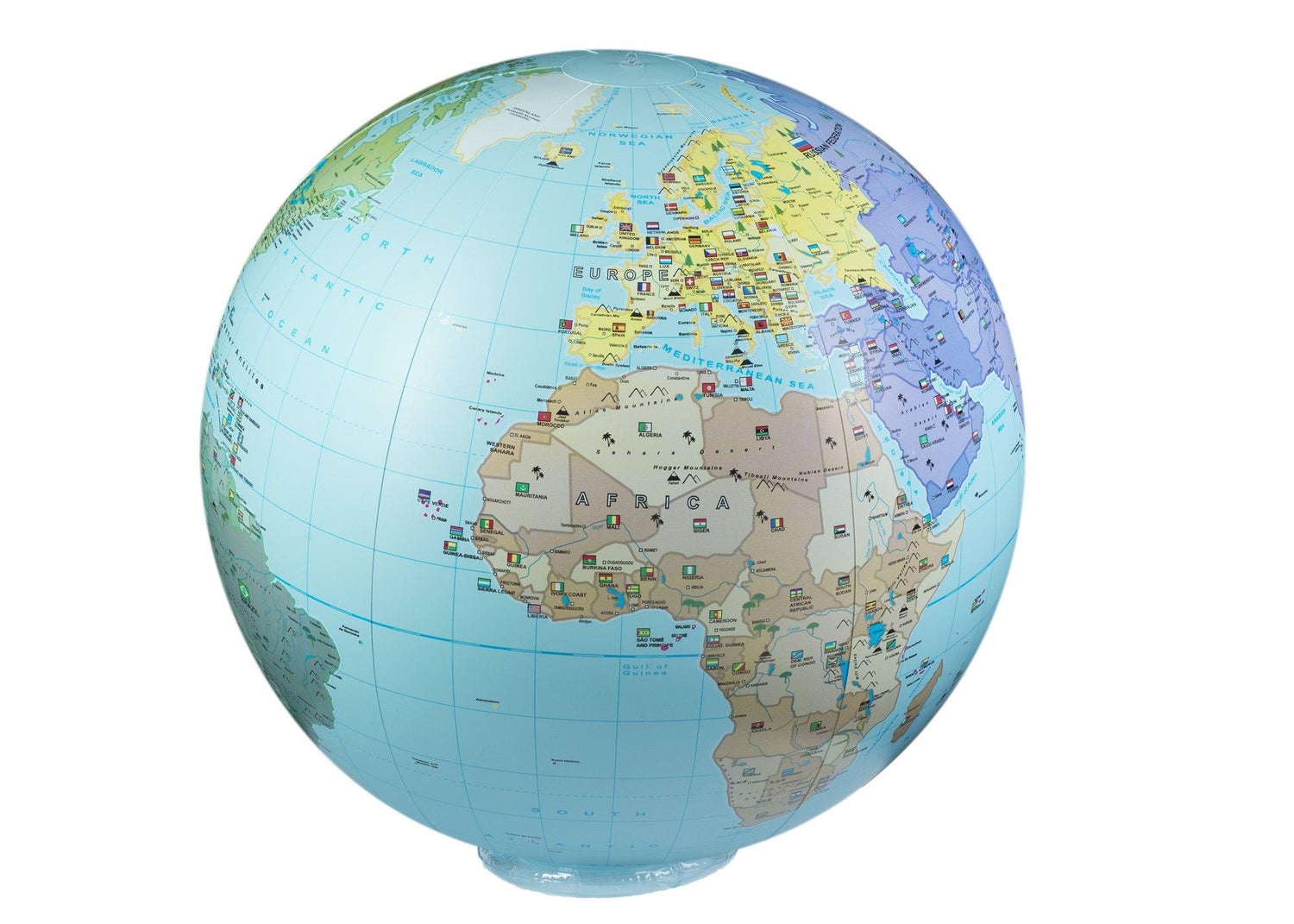 Globe gonflable XXL de 85 cm - Monde politique, en anglais (6 ans et +) | Calytoys globe Calytoys 