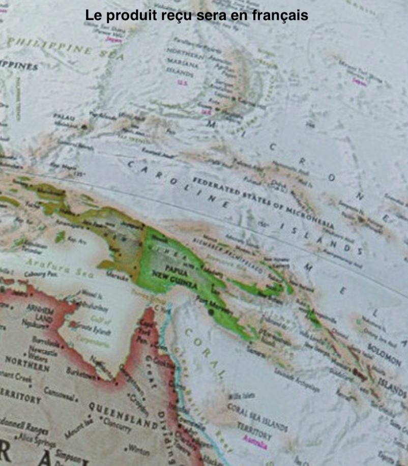 Globe lumineux "Carbon" de style antique - diamètre 30 cm, en anglais | National Geographic globe National Geographic