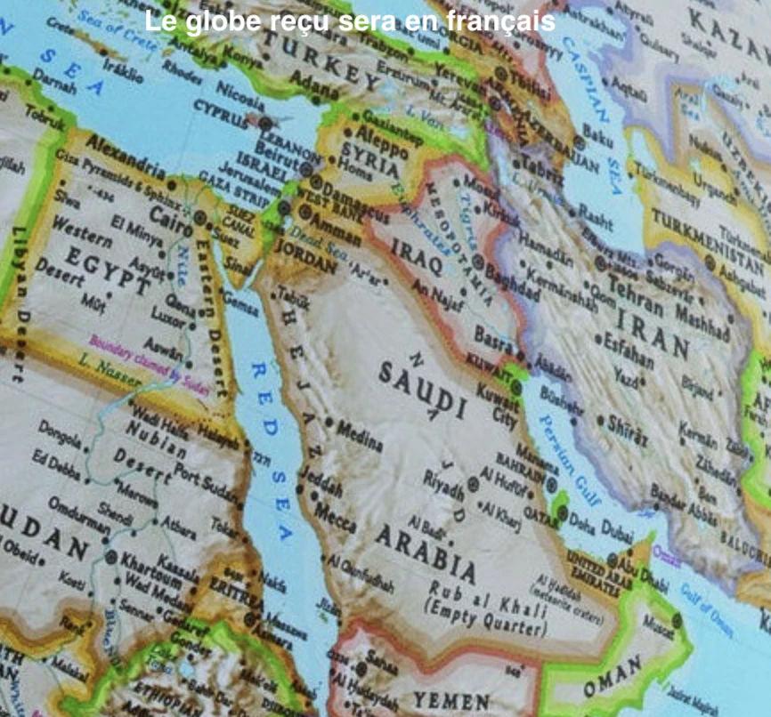 Globe lumineux "Carbon" de style classique - diamètre 30 cm, en français | National Geographic globe National Geographic 