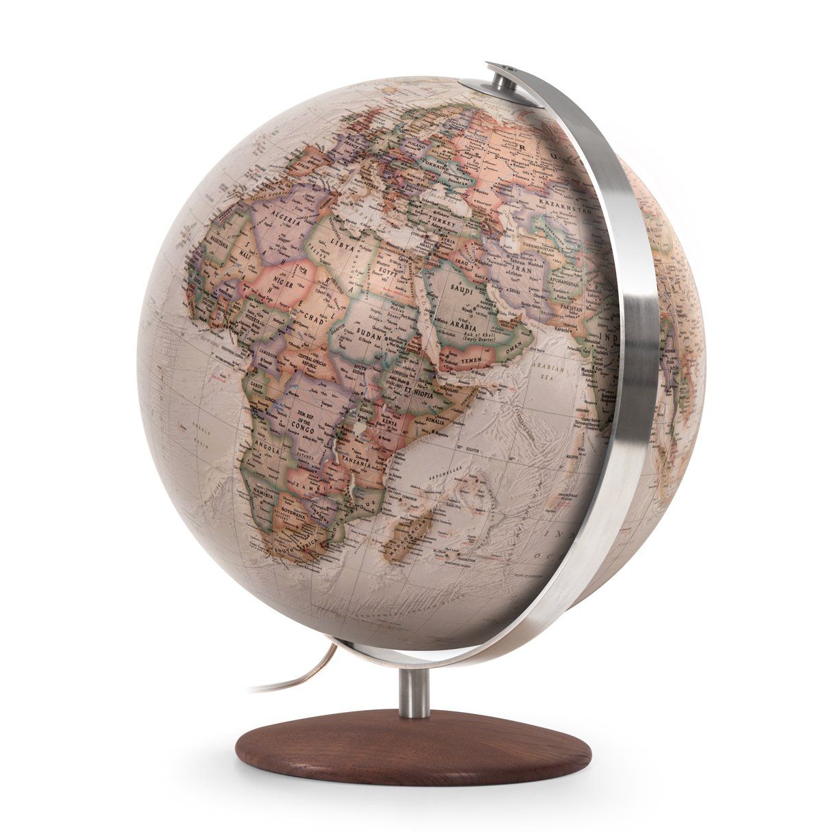 Globe lumineux "Fusion" de style antique - diamètre 37 cm, en anglais | National Geographic globe National Geographic 
