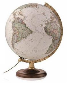 Globe lumineux "Gold" de style antique - diamètre 30 cm, en anglais | National Geographic globe National Geographic 