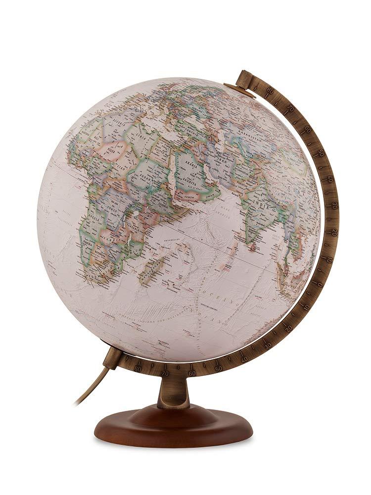 Globe lumineux "Gold" de style antique - diamètre 30 cm, en anglais | National Geographic globe National Geographic 