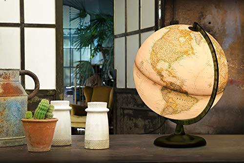 Globe lumineux "Gold" de style antique - diamètre 30 cm, en anglais | National Geographic globe National Geographic 
