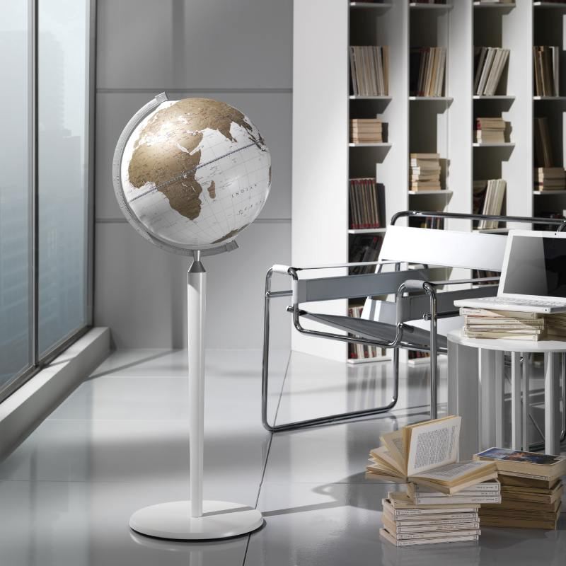 Globe sur pied "Vasco de Gama" - couleur blanc/or - Diamètre 40 cm | Zoffoli globe Zoffoli 