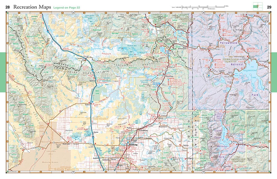 Greater Yellowstone and Grand Teton Recreation Atlas and Guide | Benchmark Maps atlas Benchmark Maps 