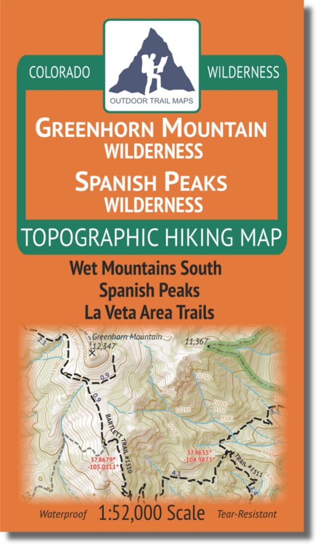 Greenhorn Mountain / Spanish Peaks Wilderness | Outdoor Trail Maps LLC carte de randonnée Outdoor Trail Maps LLC