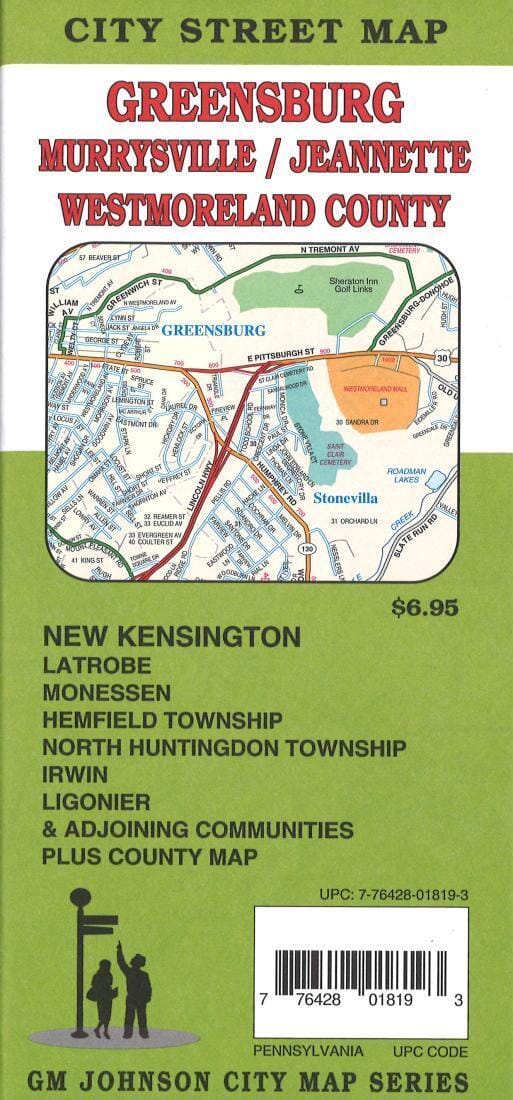 Greensburg - Murrysville - Jeannette and Westmoreland County - Pennsylvania | GM Johnson Road Map 