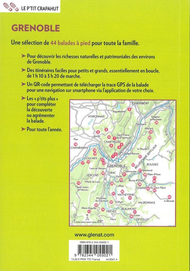Guide de balades - Autour de Grenoble - 44 balades en famille | Glénat - P'tit Crapahut guide de randonnée Glénat