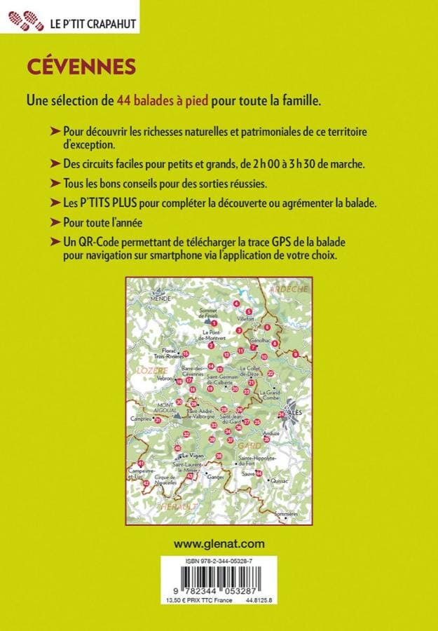 Guide de balades - Cévennes - balades en famille | Glénat - P'tit Crapahut guide de randonnée Glénat