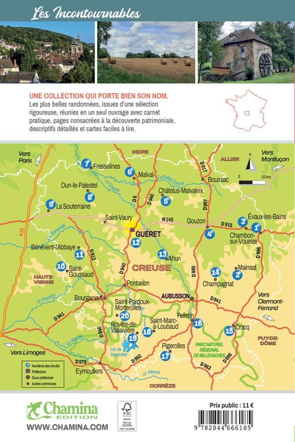 Guide de balades - Creuse à pied | Chamina guide petit format Chamina 