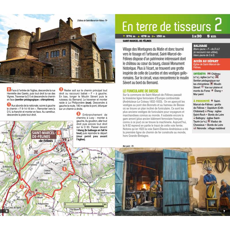 Guide de balades - L'Est Forézien (Loire) - 22 sentiers à pied | Chamina guide de randonnée Chamina 