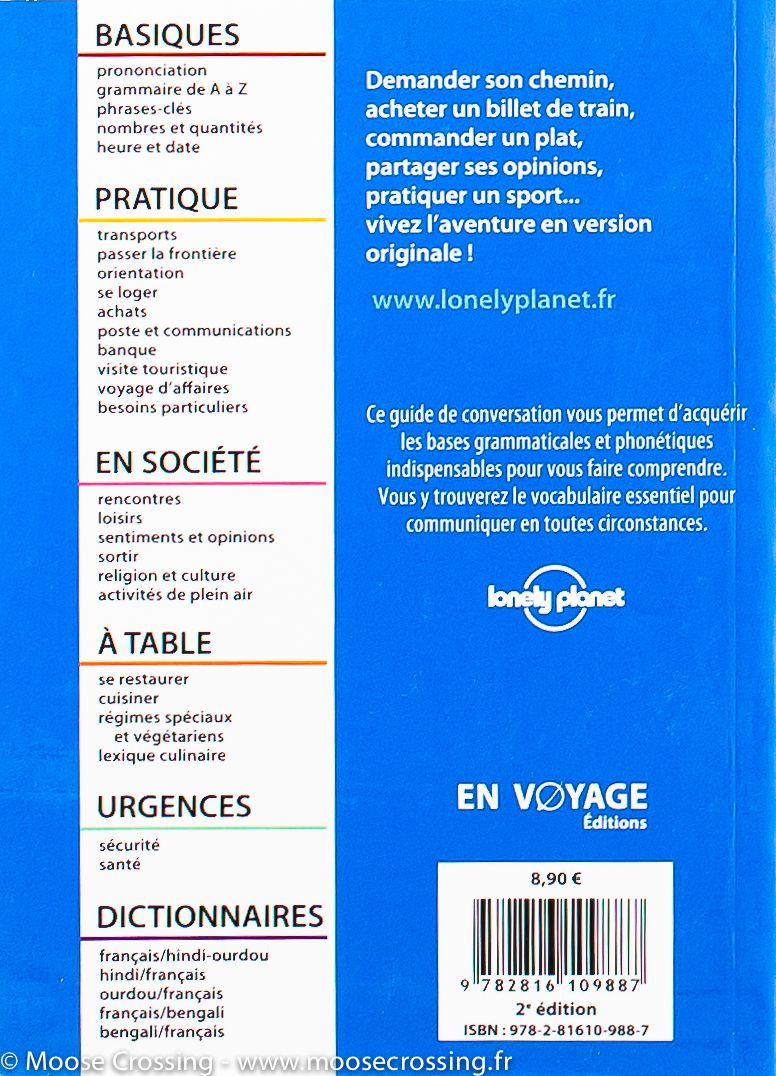 Guide de conversation - hindi, ourdou et bengali | Lonely Planet guide de conversation Lonely Planet 