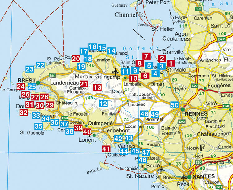 Guide de randonnée - Bretagne, du Mont Saint Michel à Saint Nazaire | Rother guide de conversation Rother 