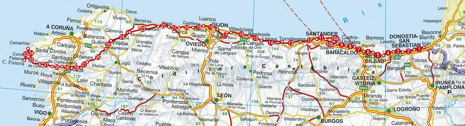 Guide de randonnée - Chemins de St Jacques - Camino del Norte (de Irun à St Jacques) | Rother guide de randonnée Rother 