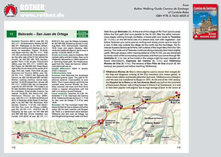 Guide de randonnée (en anglais) - Camino de Santiago | Rother guide de randonnée Rother 