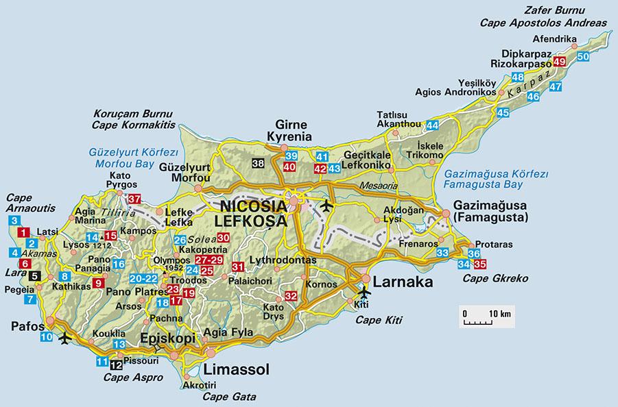 Guide de randonnée (en anglais) - Cyprus, South & North | Rother guide de randonnée Rother