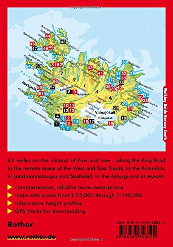 Guide de randonnée (en anglais) - Iceland | Rother guide de randonnée Rother 