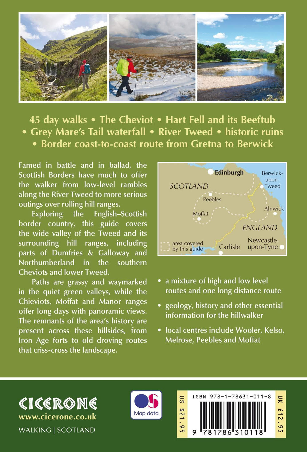 Guide de Randonnée (en anglais) - Walking in the Scottish Borders: Cheviots, Tweed, Ettrick, Moffat and Manor hills (Ecosse) | Cicerone guide de randonnée Cicerone 
