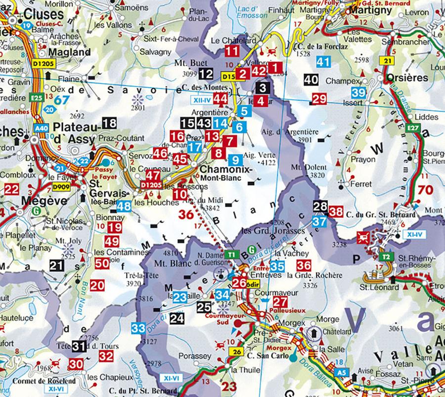 Guide de randonnée - Mont Blanc (les 50 plus belles randonnées) | Rother guide de randonnée Rother 